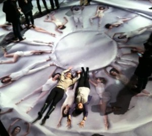 JR's installation last season, using NYCB dancers to form a huge eye, photo by me