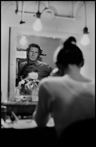 Cage watching Carolyn Brown in her dressing room at BAM, 1970