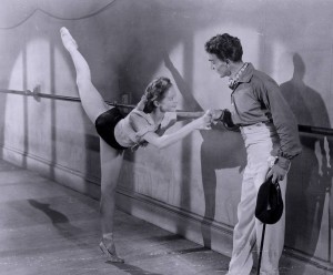 Massine with Moira Shearer on the set of The Red Shoes, 1948