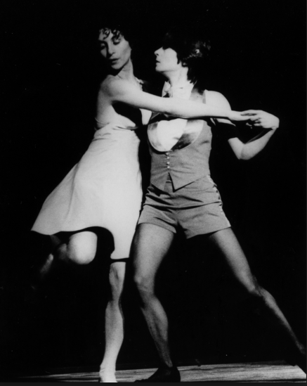 Sara Rudner and Twyla Tharp in The Bix Pieces (1972), photo by Tony Russell